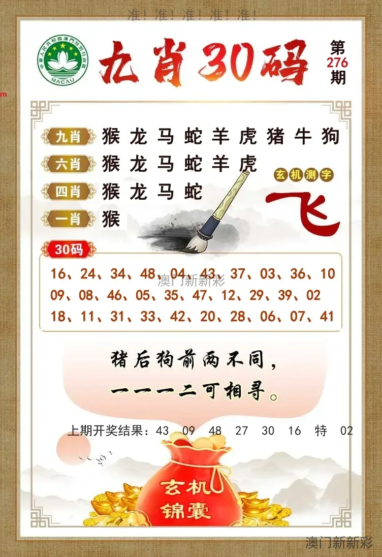 九肖30码